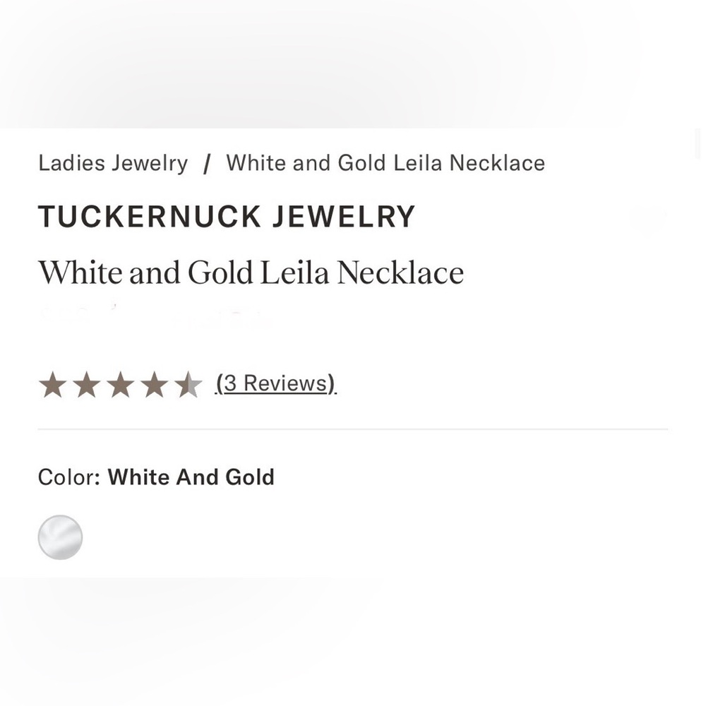 SOLD Tuckernuck Jewelry Collection | White and Gold Leila Necklace | New - Picture 5 of 7